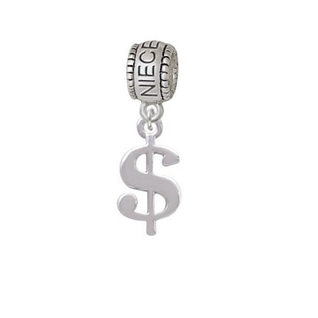 Rounded Dollar Sign - Niece Charm Bead