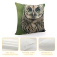 thumbnail image 4 of Orinice Owl Branch Green Background Graphic Decorative Cushion Throw Pillow Cover for Home Couch Living Room Bed Sofa 18x18in, 4 of 5