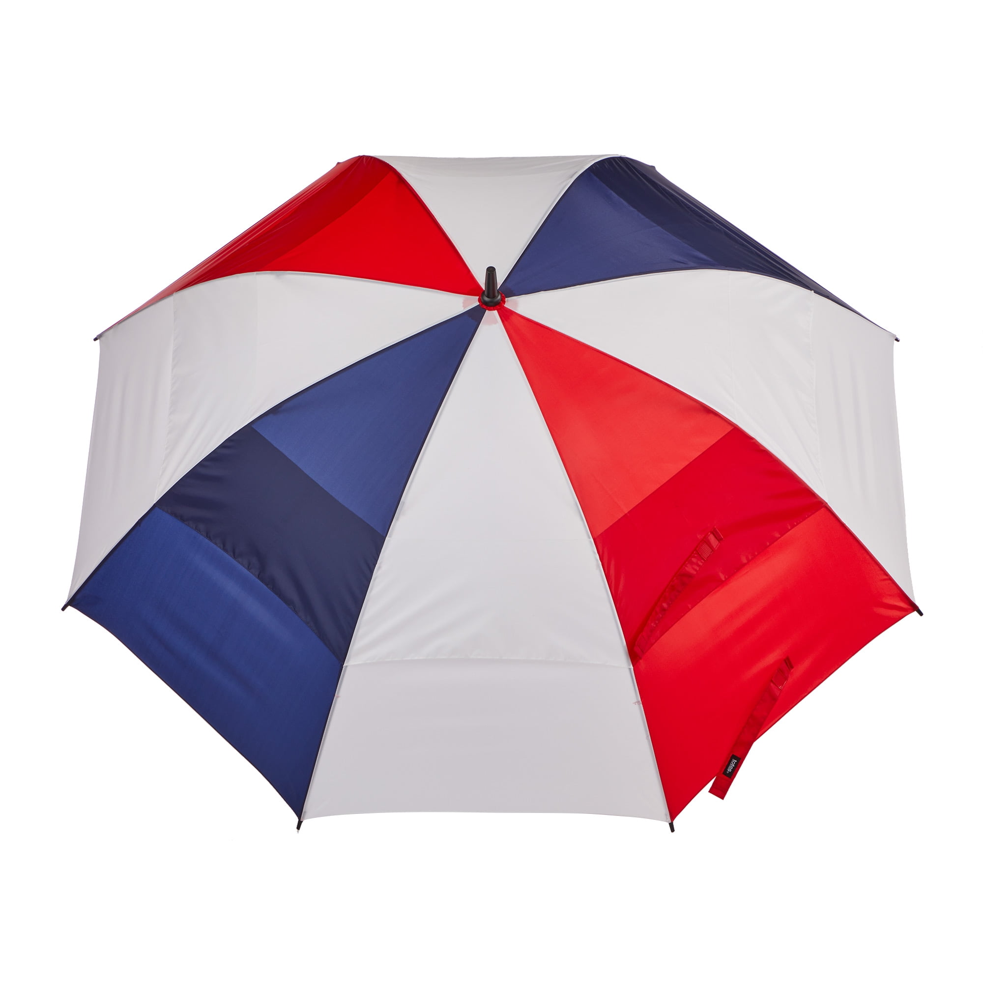 Totes Vented Auto Open Stormbeater Golf Stick Umbrella With SunGuard®, Patriotic White/Navy/Red