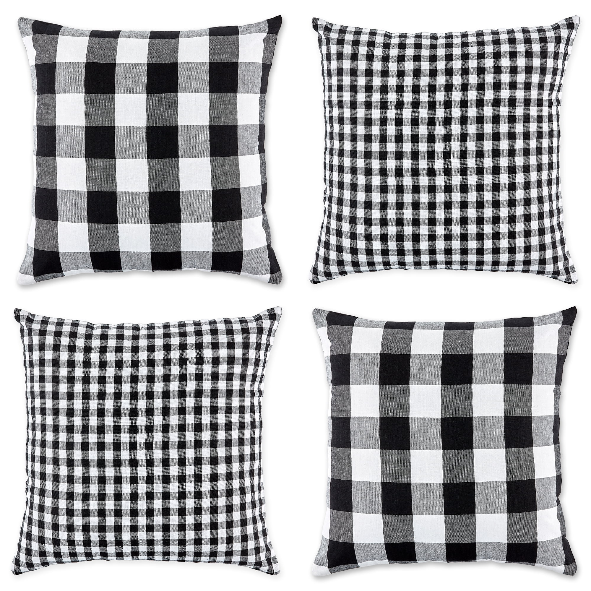 DII Gingham/Check Pillow Cover Assorted Black/White 12x20