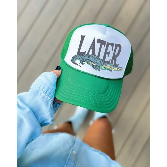 Later Gator Green & White Unisex Foam Trucker Hat