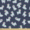 thumbnail image 2 of Ambesonne Sheep Fabric by the Yard Upholstery, Minimalist Cartoon Animals, 10 Yards, Dark Indigo Pastel Purple, 2 of 5