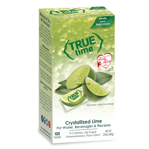 (100 Packets) True Lime Sugar Free, On-The-Go, Caffeine Free Powdered Drink Mix