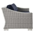 thumbnail image 3 of Modway Conway Outdoor Patio Wicker Rattan Sofa in Light Gray Navy, 3 of 8