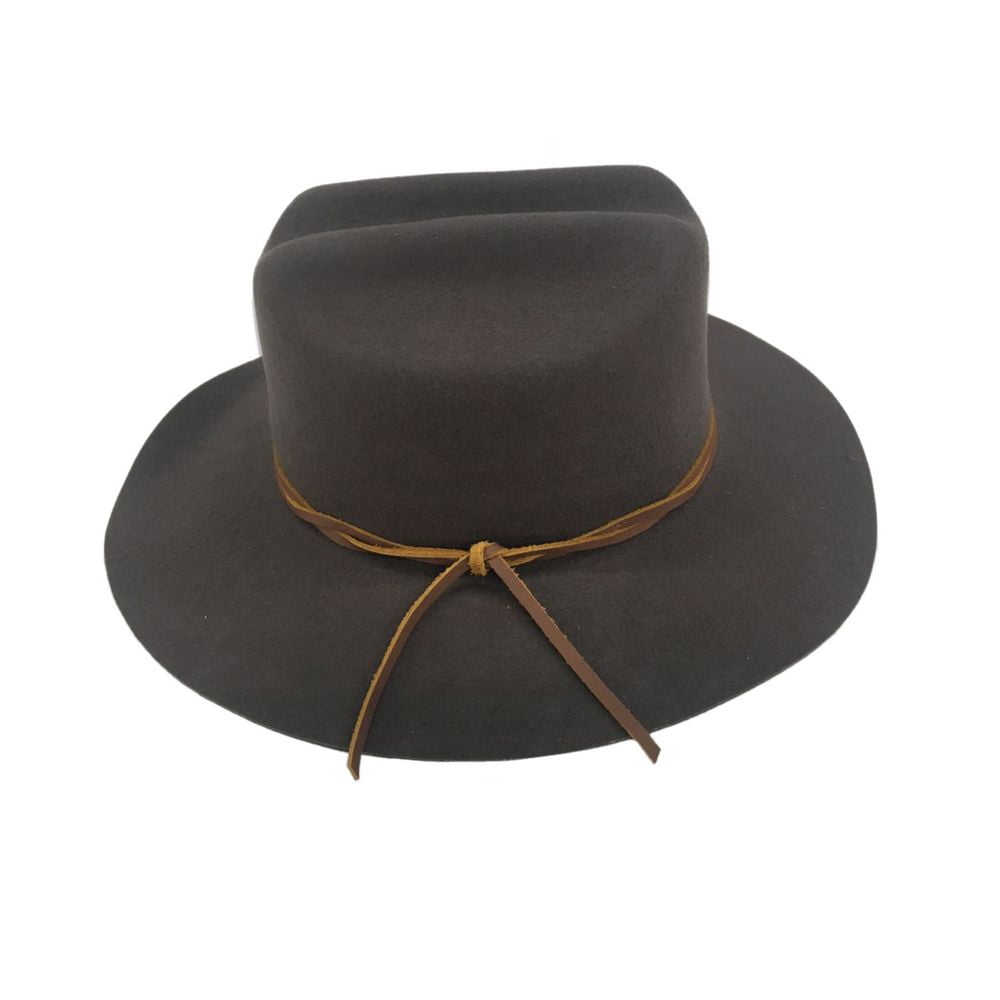 Alpas Men's Conner Chocolate 100 Wool Felt Cattleman Flat Brim Cowboy