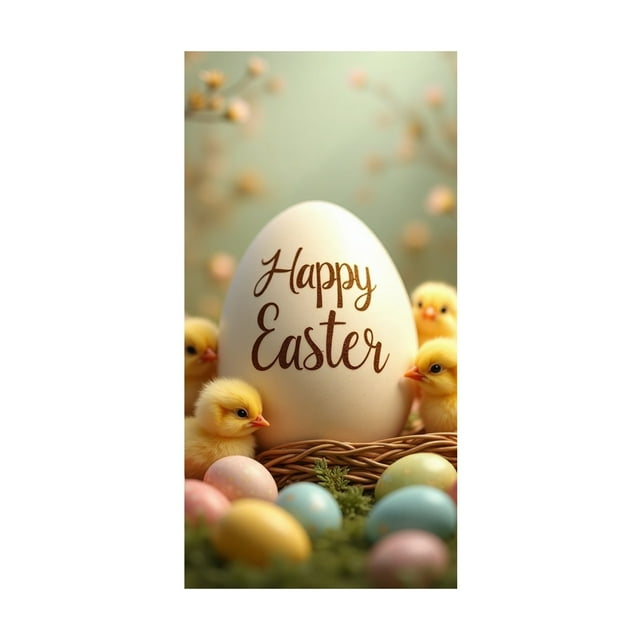 Dsscvnef Happy Easter Decorations Spring Door Curtain Festive Egg Design Colors Holiday Party Home Decoration Seasonal Celebration