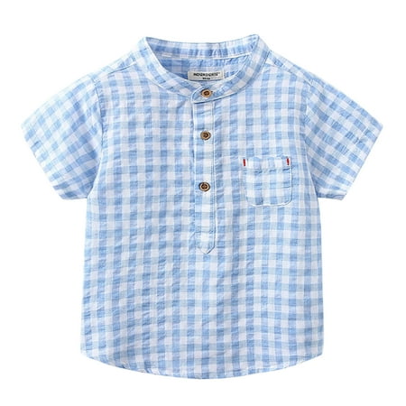 

ZHAGHMIN Toddler Short Sleeve V-Neck T-Shirt Kids Toddler Flannel Shirt Jacket Plaid Short Sleeve Lapel Button Down Shacket Baby Boys Girls Shirt Top Outwear Toddler Top 5 Long Place Us 5 7 Small Th