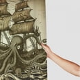 thumbnail image 3 of Orinice  Nautical Shower Curtain, Kraken Octopus Tentacles with Ship Sail Old Boat in Ocean Waves, Cloth Fabric Bathroom Decor Set with Hooks,  69x72, 3 of 7