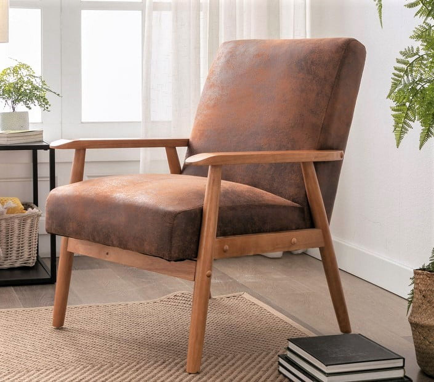Uspridefurniture Losurdo 25.4'' Wide Tufted Accent Chair -Brown