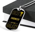 thumbnail image 3 of Best Engineer In The Galaxy Necklace Stainless Steel or 18k Gold Dog Tag w 24", 3 of 8