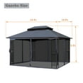 thumbnail image 4 of Unique Choice 13 x 10 ft Outdoor Patio Gazebo Canopy Tent with Mesh, Gray, 4 of 9