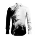 thumbnail image 1 of Camisa de hombre con solapa a tope, camisa informal a rayas para verano, camisa playera de manga larga con solapa a tope, blusa cómoda para uso diario en resorts, 1 of 6
