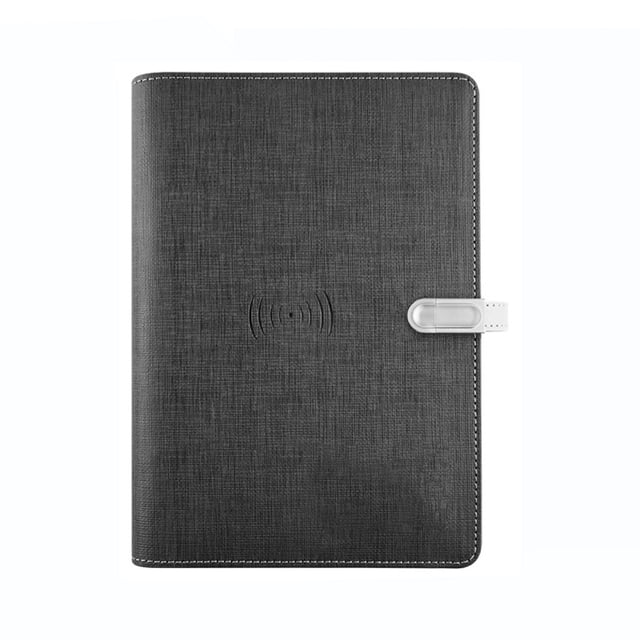 Carpeta De Cuaderno De Carga Inalámbrica Multifuncional A5, Diario En Espiral, Cuaderno De Negocios Para Tomar Notas Y Reuniones Cateissary EL017027-01