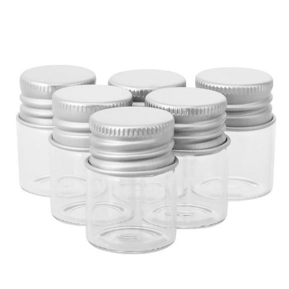 20 PCS Mini Glass Bottles with Lids Clear Small Sample Jars Lab Vials for Storage and Organization