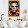 thumbnail image 2 of Designart Colorful Sensual Woman In Fur Coat III Framed Wall Art, 2 of 5