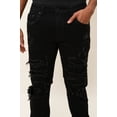 thumbnail image 3 of Victorious Men's Distressed Rip and Repair Denim Jeans DL1119 - Spider Black - 42/32, 3 of 7