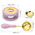 thumbnail image 2 of Uxcell Wax Seal Kit, Wax Seal Warmer with Melting Spoon Retro Melt Stove Pot Furnace Tool, Purple Golden, 2 of 7