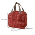 thumbnail image 3 of Yhmxh Tweed Insulated Lunch Bag, Reusable Thermal Lunch Tote Bag with Front Pocket & Double Hand Strap, Leakproof Cooler Lunch Box for Adults Work Office Picnic Travel, Portable Food Storage Handbag, 3 of 6