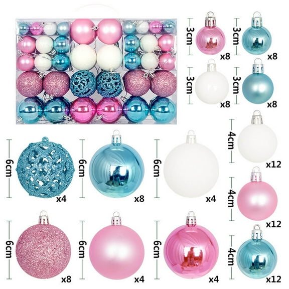 Christmas Ball Set, 100pcs 3-6cm Matte Skeleton Christmas Ornaments, Holiday Tree Decorations, Xmas Baubles for Home, Tree, and Party Decorations
