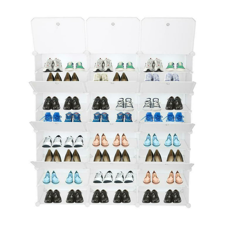 MAGINELS Portable Shoe Rack, 48 Pair DIY Shoe Storage Shelf Organizer,  Plastic Shoe Organizers for Entryway, Shoe Cabinet with Doors, White –  Built to Order, Made in USA, Custom Furniture – Free Delivery