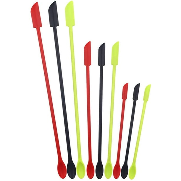 CANDeal 9 PCS Reusable Mini Silicone Spatula, Long Jar Spatula for
