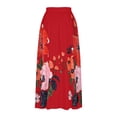 thumbnail image 4 of Njagoc3 Womens High-Waisted Vibrant Floral Print Midi Skirt for Wedding Guests & Formal Parties, 4 of 5