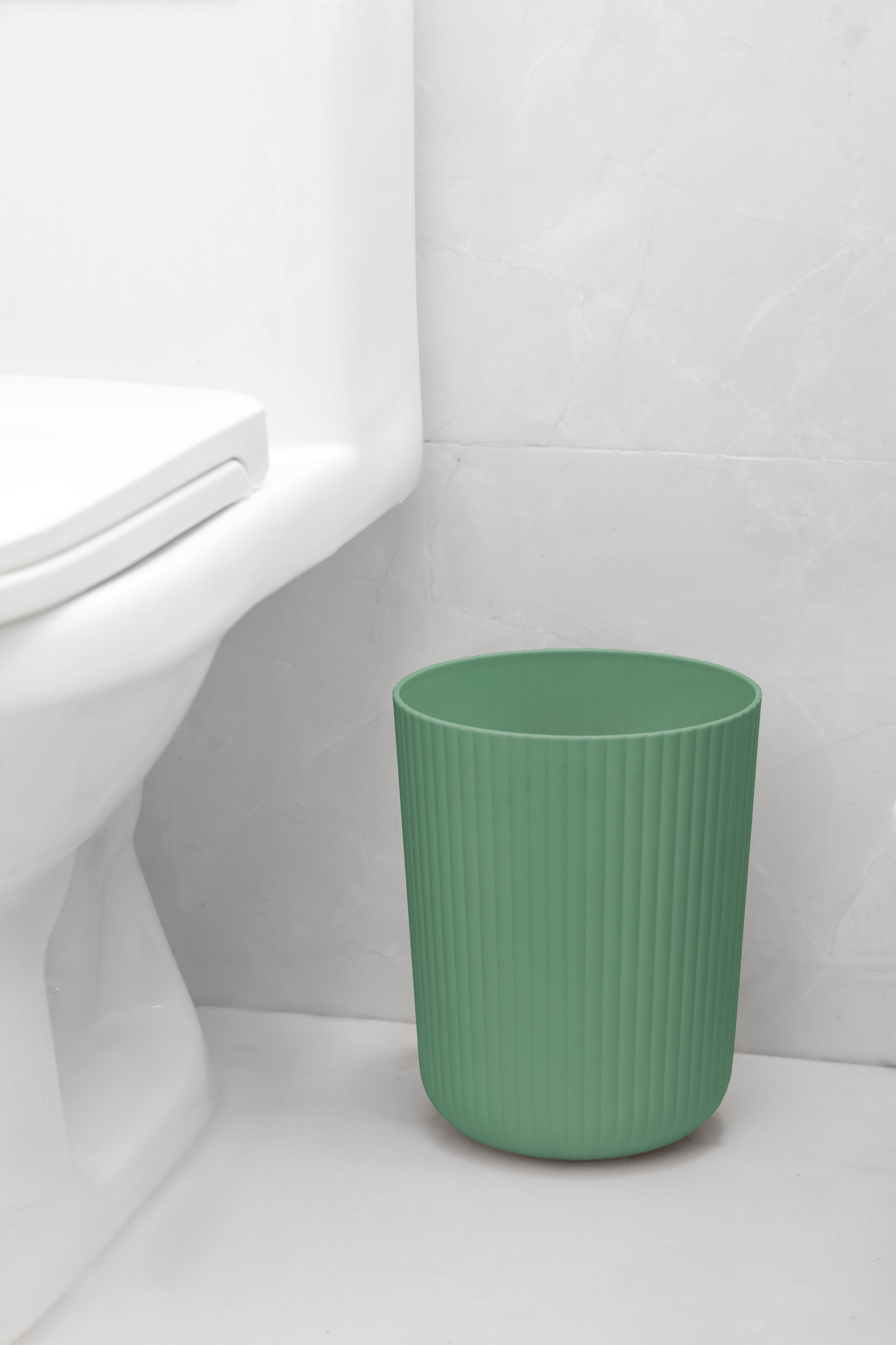 Mainstays Rubberized Plastic Ribbed 4-Piece Bath Accessories Set, Green