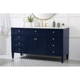 thumbnail image 2 of Elegant Decor Park Avenue 60" Metal MDF Marble Single Bathroom Vanity in Blue, 2 of 8