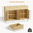 thumbnail image 2 of Concho 55" Fluted Buffet Sideboard Cabinet - Modern Natural Wood Storage Cabinet with 3 Drawers for Living Room, Dining Room, Coffee Bar & Wine Bar, 2 of 9
