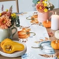 thumbnail image 4 of ERUNPONLY Blue Pumpkins Fall Table Runner - 72 Inch Long Autumn Eucalyptus Thanksgiving Vintage Cotton Linen Blended Dress Scarves Farmhouse Table Runner for Kitchen Dining, Coffee Table, 18" x 72", 4 of 8