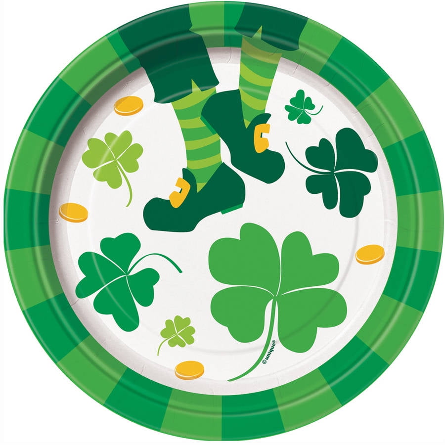 7" Irish Jig St. Patrick's Day Paper Dessert Plates, 8ct