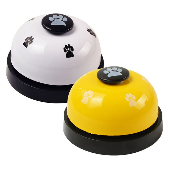 2PCS Pet Training Bell Footprint Pattern Metal Funny Dog Bell Dog Training Bell