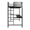 DHP Miles Metal Twin Loft Bed with Desk, Black