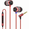 thumbnail image 1 of wonima11 E10C Wired Earbuds with Microphone HiFi Stereo Earphones Noise Isolating in Ear Headphones Powerful Bass Tangle Free Cord Black Red, 1 of 1