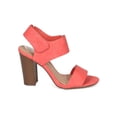thumbnail image 2 of Breckelles CE68 Women Leatherette Open Toe Hook and Loop Slingback Chunky Heel City Sandal, 2 of 5