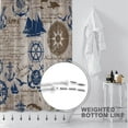 thumbnail image 4 of Retro Nautical Shower Curtain Sets,Navy Anchor Sailing Map Bathroom Curtains,Ocean Themed Bath Curtain,Waterproof Fabric with 12 Hooks 72x72Inches, 4 of 6