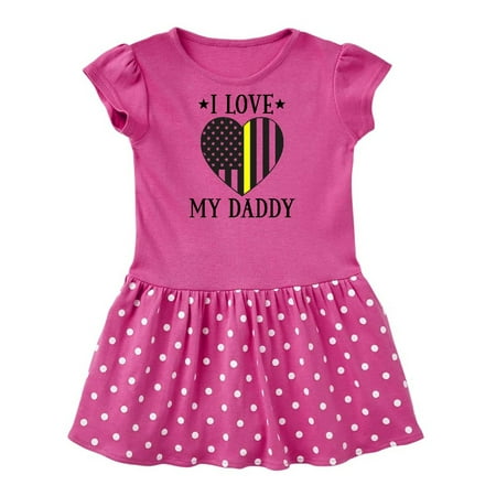 

Inktastic Dispatcher Daddy Gold Line Emergency Gift Baby Girl Dress