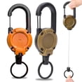 Round Plastic Retractable Key Holder With Heavy Duty Gear Mechanism 26. ...