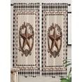 thumbnail image 5 of Western Texas Star Vintage Living Room Curtains 2 Panel, Rustic Wreath Black Beige Plaid Cafe Window Treatment, Extra Long Farmhouse Bedroom Bathroom Kitchen Curtains Drapes 104"x72", 5 of 6