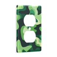 thumbnail image 2 of Yayeee Duplex Wall Plate 1-Gang 4.5"x2.7" Home Receptacle Light Switch Decorative Outlet Cover, Green Camouflage Pattern, 2 of 7