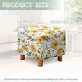 thumbnail image 3 of SCRAWLGOD Daisy Floral Print Yellow White Ottoman Cover Stretch Square Ottoman Slipcover for Foot Stool, Anti-Scratch Folding Storage Furniture for Living Room with Nonslip Elastic Bottom, 3 of 7