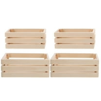 LAMIRO Wooden Mini Crates for Crafts with Rustic Khaki Color,for Decor and DIY Projects Wooden Crates for Display (4 Pieces)