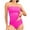 A-Hot Pink, variant on Wyobmus Women's Retro Bikini Sets Tummy Control Strapless Tankini Swimsuit With Triangular Swimming Trunks Two Piece Bathing Suits A-Black