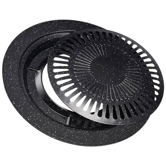 BESTYASH Iron Nonstick Outdoor Grill Pan for Home Use Ideal for BBQ Camping and Family Gatherings Black