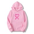 thumbnail image 2 of Riecok Hoodies for Women Ribbon Graphic Hooded Sweatshirt Long Sleeve Breast Cancer Shirts Holiday Tops with Pocket Pink 2XL, 2 of 4