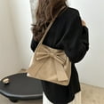 thumbnail image 4 of HUISZJ Bow Shoulder Bag, PU Tote Handbag, Underarm Bag Sling Bag for Work Travel Outdoor (Khaki), 4 of 7