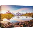 thumbnail image 3 of PixonSign Canvas Print Wall Art Neon Mountain Range and Forest Reflection Nature Wilderness Photography Realism Rustic Landscape Dramatic Multicolor Neon for Living Room, Bedroom, Office - 24"x36", 3 of 5