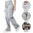 thumbnail image 3 of Soulsfeng Women's Cargo Pants Baggy Relaxed Fit Cotton Hiking Work Pants with 6 Pockets Gray Size 6, 3 of 7