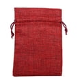 thumbnail image 2 of Sacos de yute rojo para caramelos, paquete de 10 para bodas y cumpleaños, cierre con cordón y diseño rústico, 2 of 6