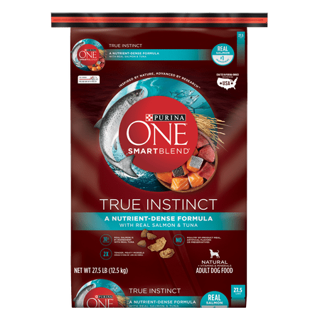 Purina ONE High Protein Natural Dry Dog Food; SmartBlend True Instinct With Real Salmon & Tuna - 27.5 lb. (Best Dog Food For High Energy Dogs)